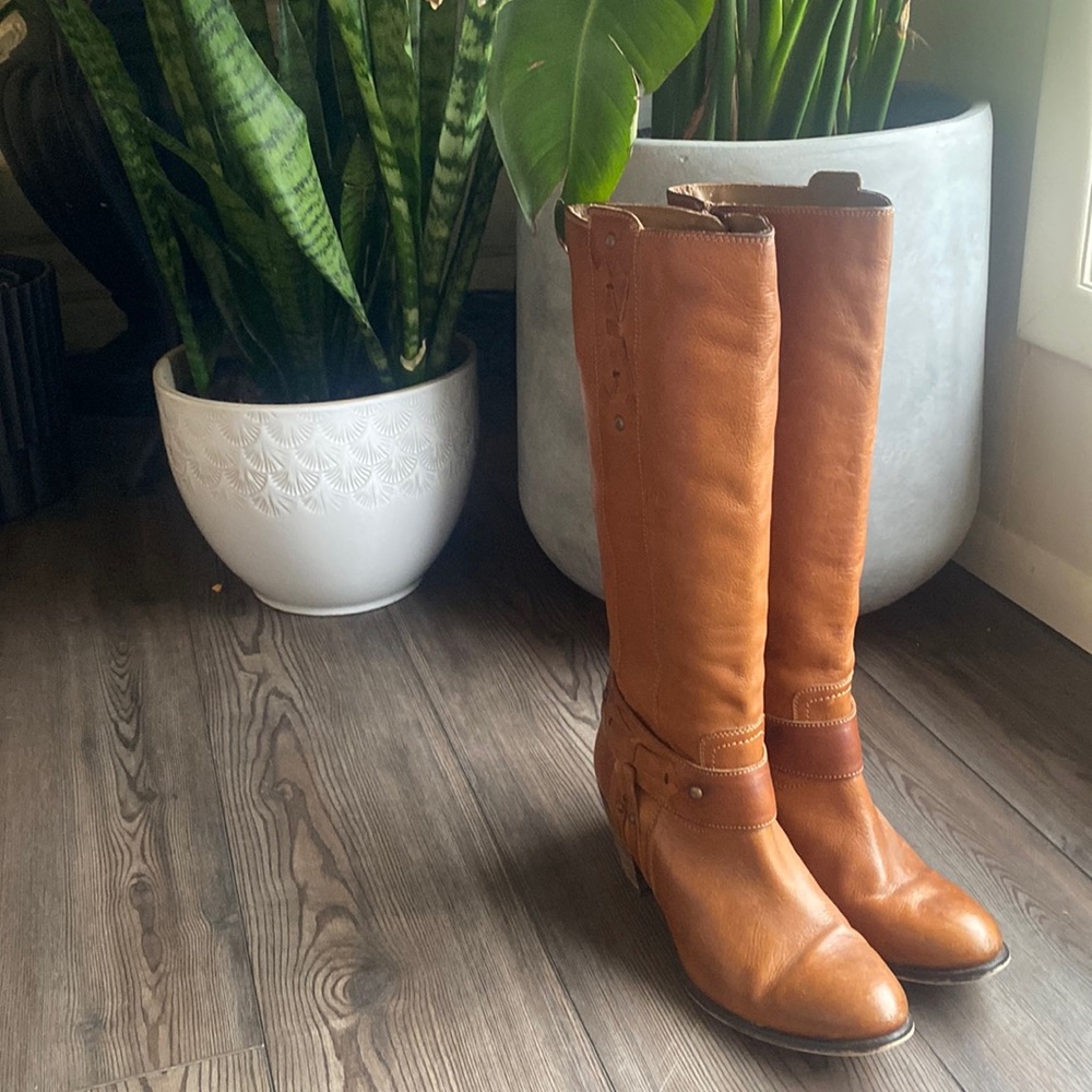 Tall leather boots